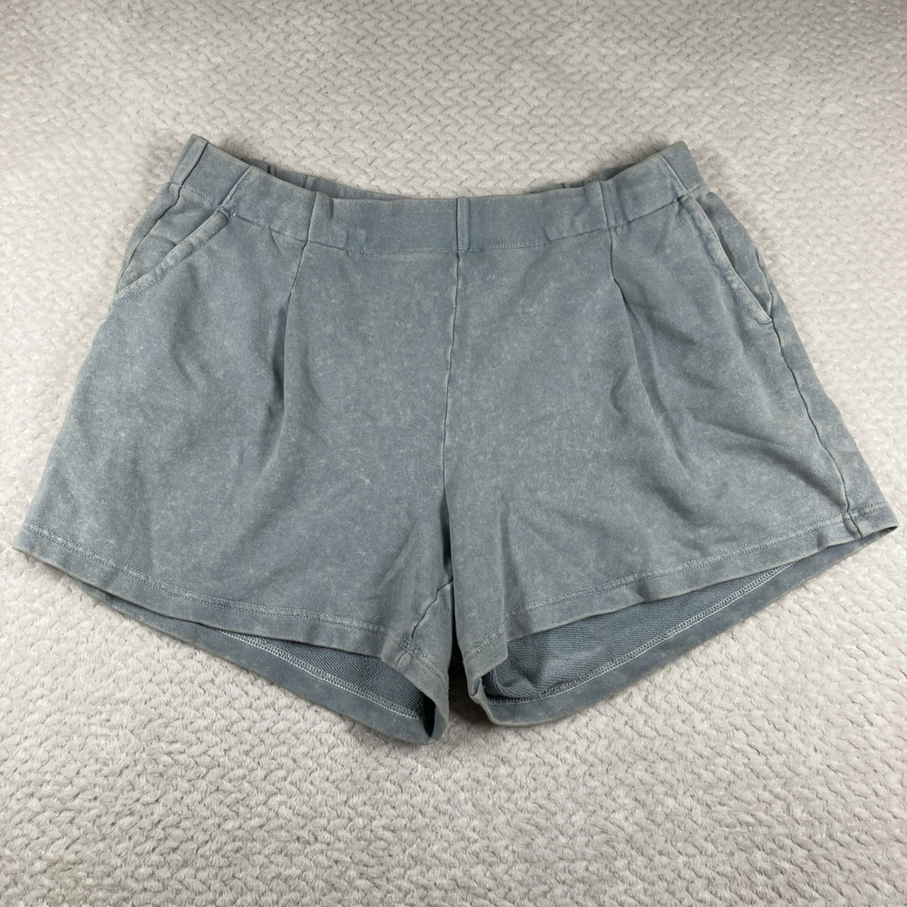 Aerie Blue Soft Pull-On Casual Loungewear Shorts Cotton Blend Size L